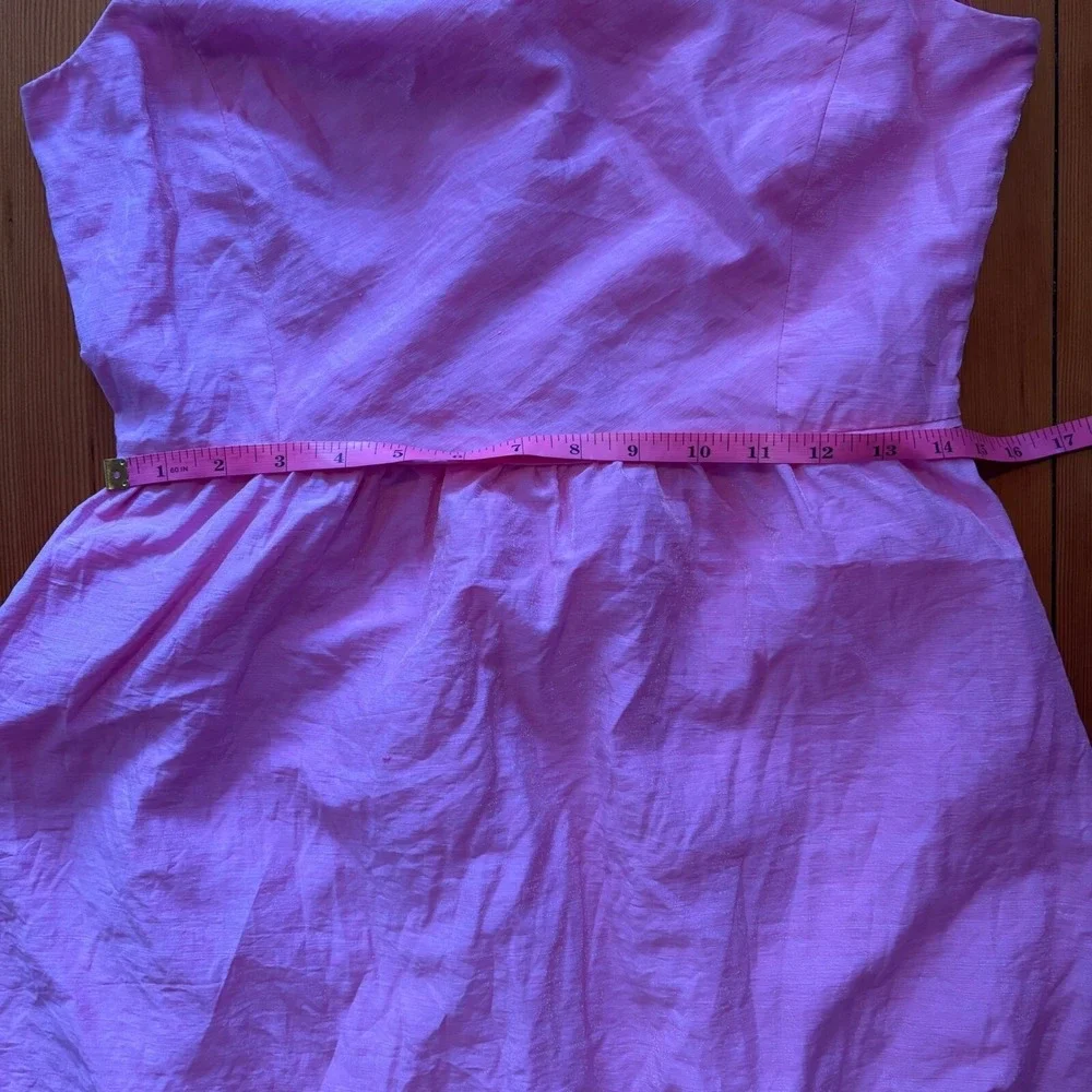 J.Crew‎ One Shoulder Pink Party Dress Linen Blend Cocktail Size 8